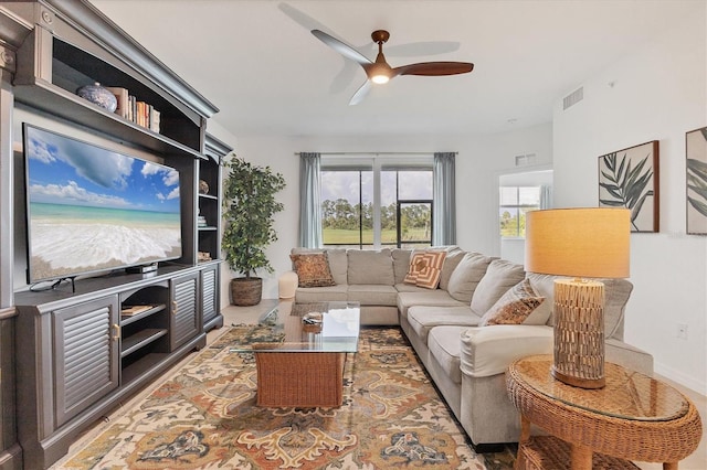 12470 Wellen Golf St Unit 108, Venice, FL 34293 - living room with ceiling fan