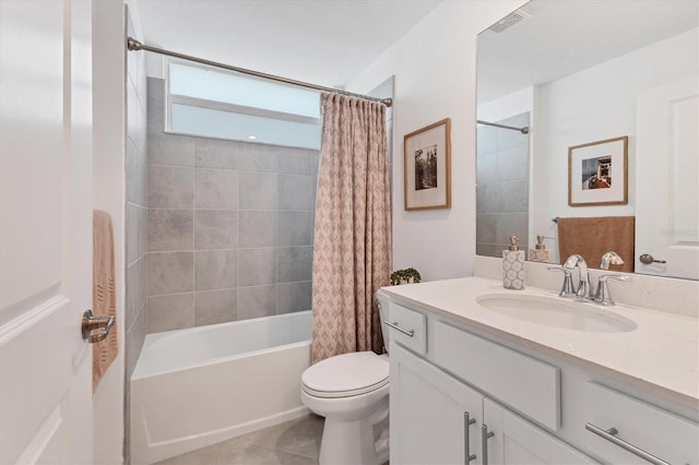 12470 Wellen Golf St Unit 108, Venice, FL 34293 - full bath with vanity, toilet, shower / tub combo, and tile patterned floors