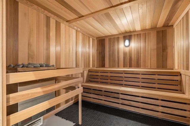 12470 Wellen Golf St Unit 108, Venice, FL 34293 - relaxing sauna / steam room with wooden walls and wood ceiling