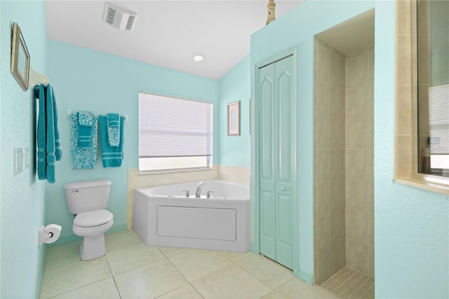 116 Tournament Rd, Rotonda West, FL 33947 - full bathroom with a garden tub, tile patterned flooring, toilet, and a closet