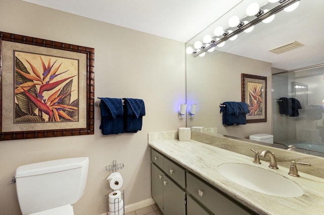 5700 Gulf Shores Dr Unit B-137, Boca Grande, FL 33921 - bathroom featuring vanity, a shower with shower door, and tile patterned floors