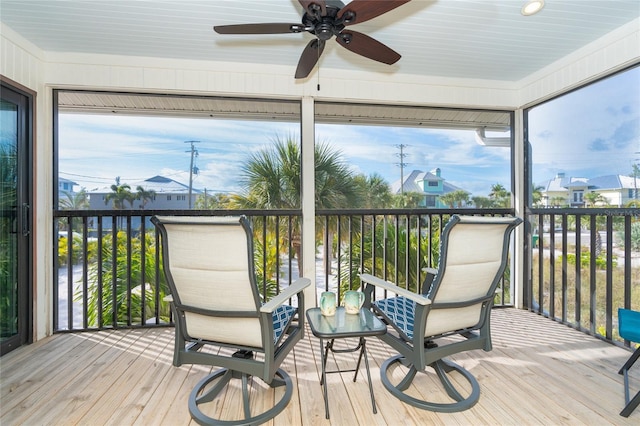 180 N Gulf Blvd Unit 5, Placida, FL 33946 - wooden deck with a ceiling fan