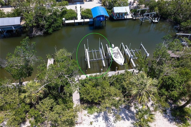 180 N Gulf Blvd Unit 5, Placida, FL 33946 - dock area with boat lift and a water view