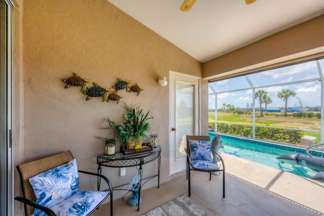4225 Fairway Dr, North Port, FL 34287 - sunroom featuring lofted ceiling