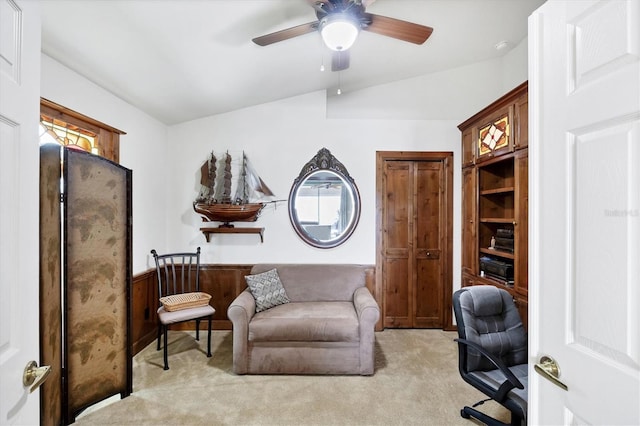 4225 Fairway Dr, North Port, FL 34287 - home office featuring light colored carpet and a ceiling fan