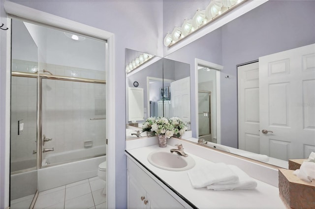 8500 Manasota Key Rd, Englewood, FL 34223 - full bath with toilet, vanity, tile patterned flooring, and combined bath / shower with glass door