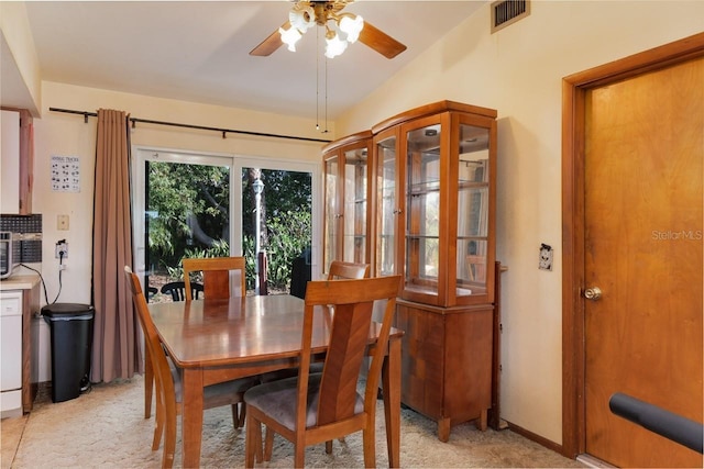 3261 Rogue St, North Port, FL 34291 - dining space featuring ceiling fan and light colored carpet