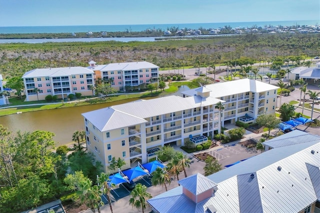 8411 Placida Rd Unit 404, Placida, FL 33946 - drone / aerial view of apartment complex / building and a nearby body of water