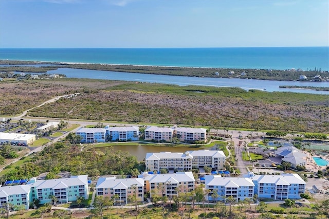 8411 Placida Rd Unit 404, Placida, FL 33946 - drone / aerial view of a large body of water and apartment complex