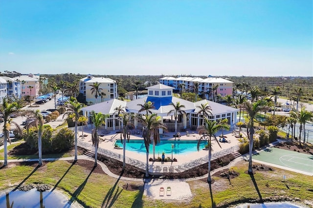 8411 Placida Rd Unit 404, Placida, FL 33946 - community pool featuring a patio area and a residential view