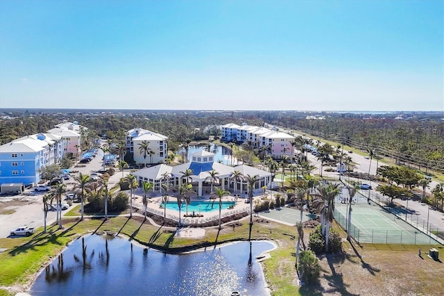 8411 Placida Rd Unit 404, Placida, FL 33946 - bird's eye view of a pool area and a nearby body of water