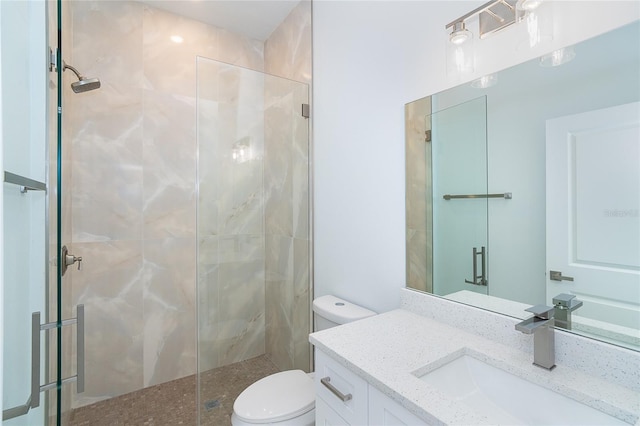 398 Sunset Rd N, Rotonda West, FL 33947 - full bath with toilet, a stall shower, and vanity