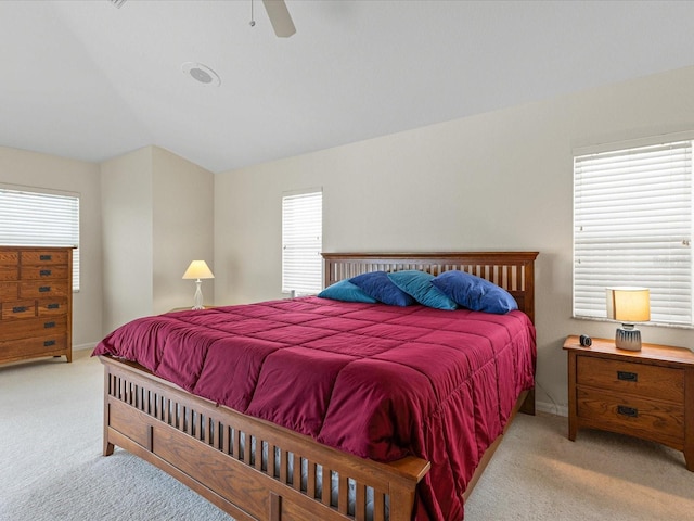 2295 Chilcote Ter, Port Charlotte, FL 33981 - carpeted bedroom with ceiling fan, vaulted ceiling, and baseboards