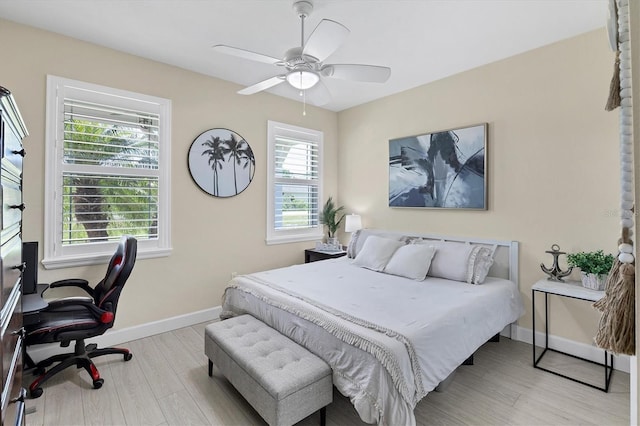 8127 Consul St, Port Charlotte, FL 33981 - bedroom with light wood finished floors, an office area, and ceiling fan