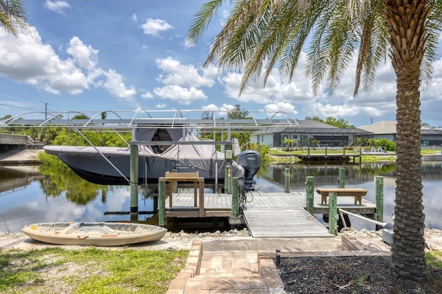 8127 Consul St, Port Charlotte, FL 33981 - dock with a water view and boat lift