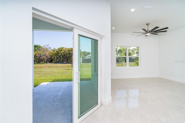 482 Sunset Rd N, Rotonda West, FL 33947 - entryway featuring recessed lighting, baseboards, and a ceiling fan