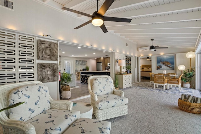 7530 Whitcomb St, Englewood, FL 34223 - living area featuring a ceiling fan