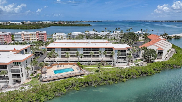 1501 Beach Rd Unit 310, Englewood, FL 34223 - bird's eye view of a nearby body of water, a pool, and apartment complex