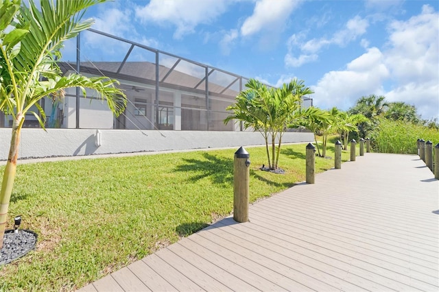 10454 Atenia St, Port Charlotte, FL 33981 - view of community featuring a lawn and a wooden deck