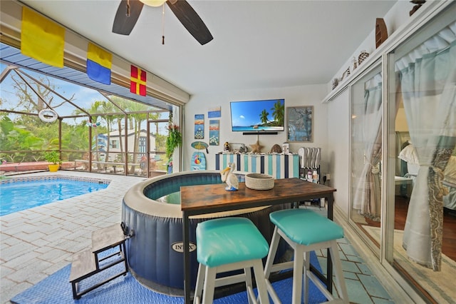 13703 Drysdale Ave, Port Charlotte, FL 33981 - outdoor pool with a ceiling fan