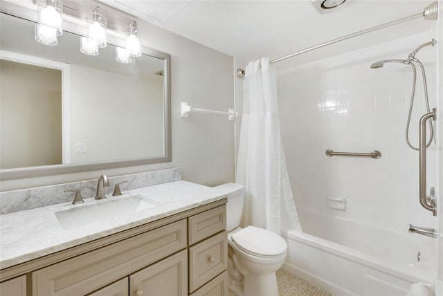 96 Boundary Blvd Unit 112, Rotonda West, FL 33947 - full bathroom with vanity, toilet, shower / tub combo, and tile patterned flooring