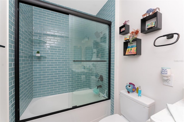 8405 Placida Rd Unit 406, Placida, FL 33946 - bathroom featuring toilet, shower / bath combination with glass door, and vanity