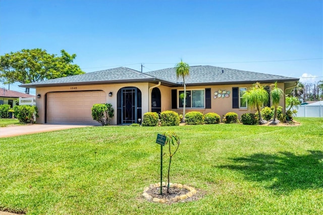 1040 Caples St, Englewood, FL 34223 - single story home with a garage, stucco siding, concrete driveway, and roof with shingles