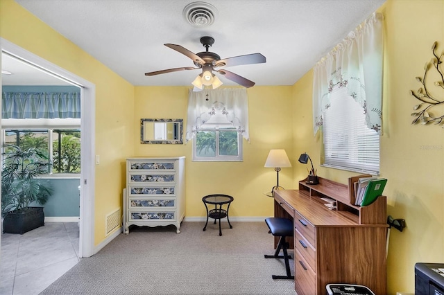 1040 Caples St, Englewood, FL 34223 - carpeted office with ceiling fan and baseboards