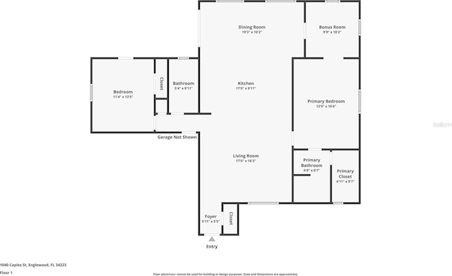 1040 Caples St, Englewood, FL 34223 - floor plan / room layout