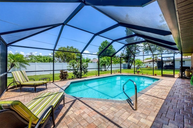 1040 Caples St, Englewood, FL 34223 - view of swimming pool with a patio and glass enclosure