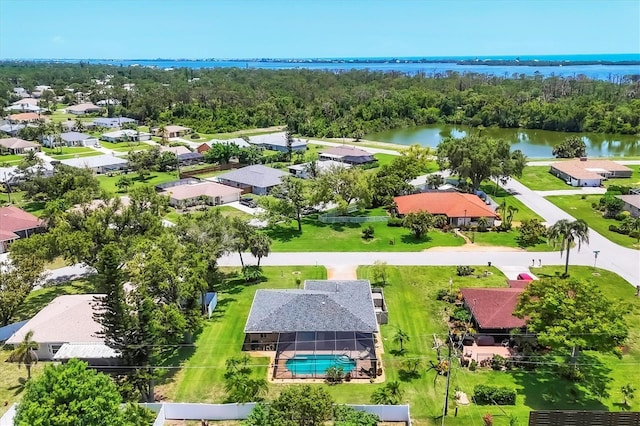 1040 Caples St, Englewood, FL 34223 - aerial view of residential area with a large body of water and a pool