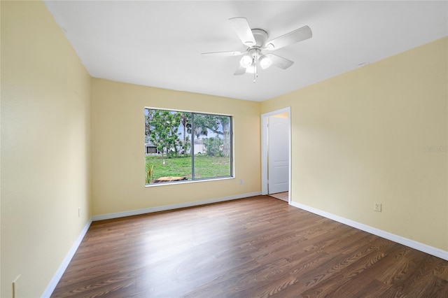 4371 Tollefson Ave, North Port, FL 34287 - empty room featuring wood finished floors, ceiling fan, and baseboards