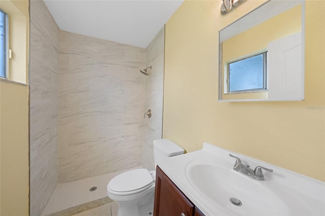4371 Tollefson Ave, North Port, FL 34287 - full bathroom with vanity, tiled shower, and toilet