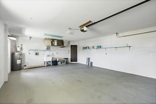 5412 Ulysses St, Port Charlotte, FL 33981 - garage featuring a garage door opener, water heater, and a sink