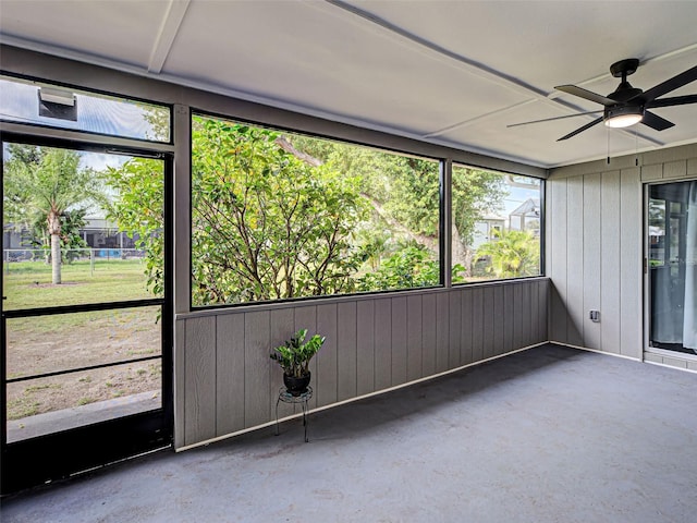 21519 Fairway Ave, Port Charlotte, FL 33952 - unfurnished sunroom featuring a ceiling fan