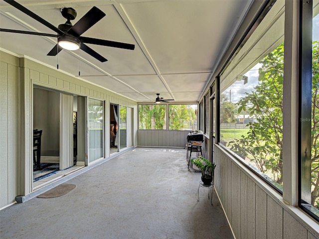 21519 Fairway Ave, Port Charlotte, FL 33952 - unfurnished sunroom featuring a ceiling fan