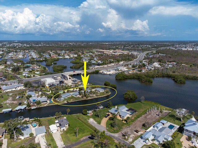 1790 Manor Rd, Englewood, FL 34223 - aerial view of property and surrounding area featuring a nearby body of water and nearby suburban area