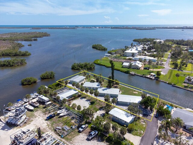 1790 Manor Rd, Englewood, FL 34223 - aerial overview of property's location with a large body of water and property parcel outlined