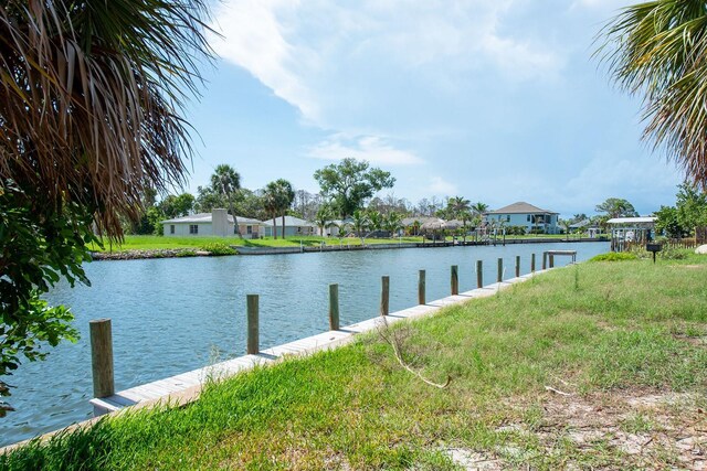 1790 Manor Rd, Englewood, FL 34223 - water view featuring a boat dock and nearby suburban area