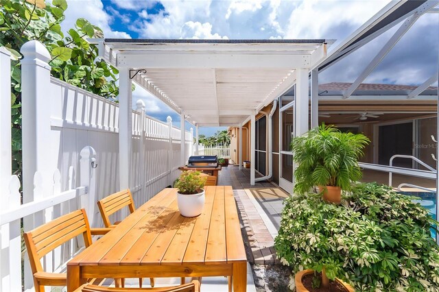 127 Jennifer Dr, Rotonda West, FL 33947 - view of patio with a ceiling fan and outdoor dining area