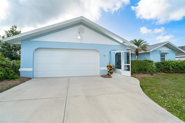 15 Bunker Pl, Rotonda West, FL 33947 - ranch-style home with driveway, stucco siding, and an attached garage