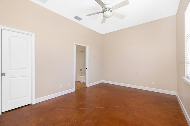 1930 Massachusetts Ave, Englewood, FL 34224 - spare room with concrete flooring and ceiling fan