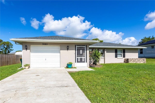 3085 Crowder St, Punta Gorda, FL 33980 - ranch-style house with stucco siding, an attached garage, and concrete driveway