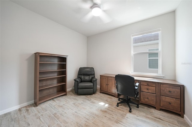 17921 Grand Prosperity Dr, Venice, FL 34293 - office space featuring ceiling fan and light wood finished floors