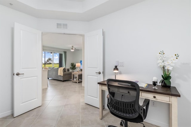 12550 Galapagos Ct Unit 104, Venice, FL 34293 - office featuring ceiling fan and light tile patterned flooring