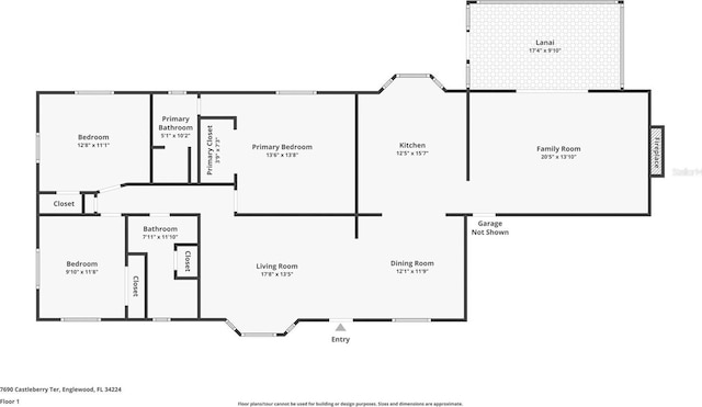 7690 Castleberry Ter, Englewood, FL 34224 - view of property floor plan