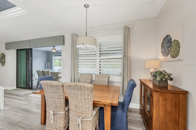 1269 N Lavina St, North Port, FL 34286 - dining space featuring light wood-style floors and ceiling fan