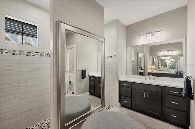 1269 N Lavina St, North Port, FL 34286 - bathroom with vanity and a tile shower