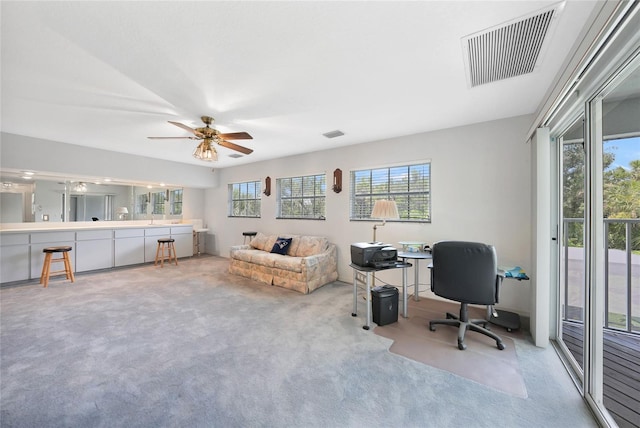 196 Lecturn St, Port Charlotte, FL 33954 - carpeted office space featuring a ceiling fan