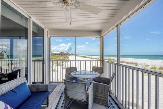 7554 Palm Island Dr S Unit 1813, Placida, FL 33946 - sunroom / solarium featuring ceiling fan and plenty of natural light